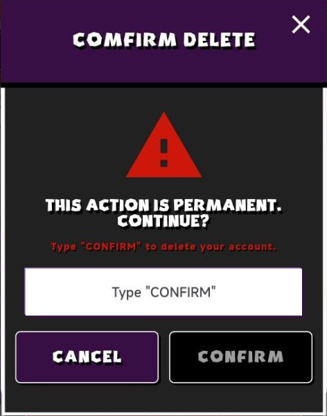 Confirmation dialog